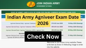 Indian Army Agniveer Exam Date 2026