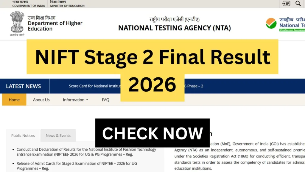 NIFT Stage 2 Final Result 2026